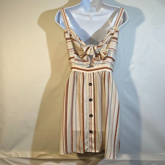 daisy may tie in the front botton down summer dress - Picture 1 of 7